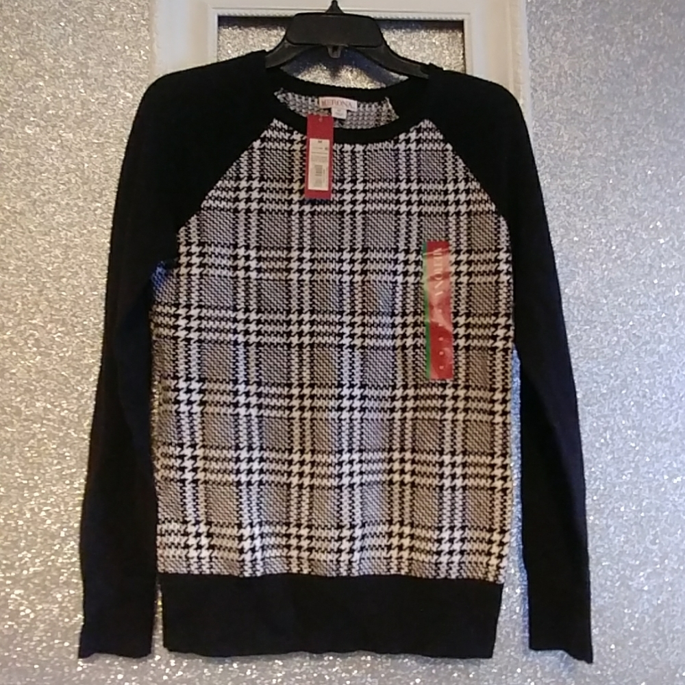 Black & White hounds tooth sweater